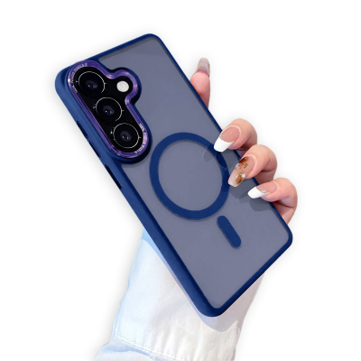 Semi-Transparent Acrylic Back Panel Magnetic Case for S26, Blue