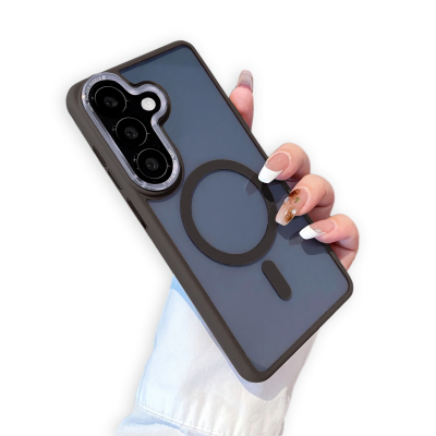  Semi-Transparent Acrylic Back Panel Magnetic Case for S26, Black