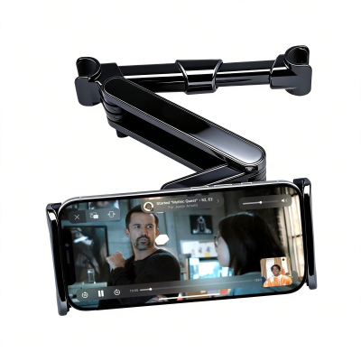  Backseat Car Phone Mount - Rotatable & Foldable Universal Holder - 4 Gen, Black