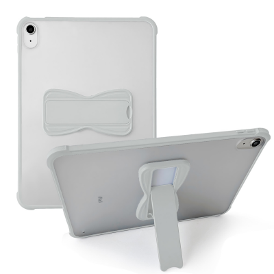  Clear iPad Case with Bow-Shaped Kickstand for  Air 4 / Air 5 10.9 Inch / Air 11 2024, Gray