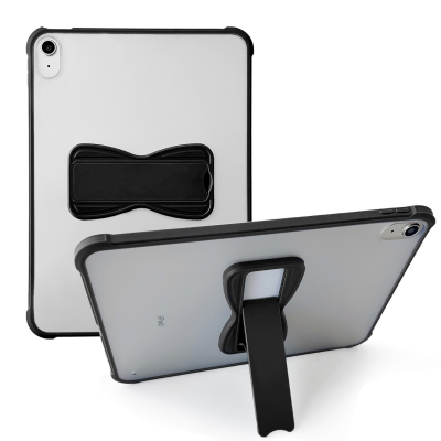  Clear iPad Case with Bow-Shaped Kickstand for 10th Gen 2022, 10th/11th Gen 2025, Black