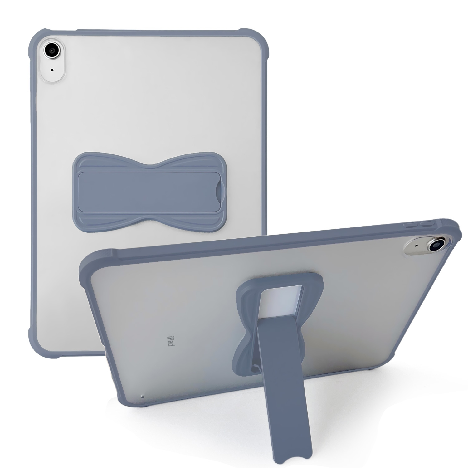 Clear iPad Case with Bow-Shaped Kickstand for Air 4 / Air 5 10.9 Inch / Air 11 2024, Purple