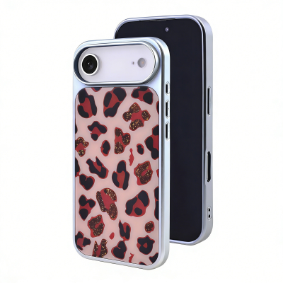  Electroplated Magnetic Leopard Print Phone Case for iPhone Air - Glitter Brown Cheetah Pattern Cover