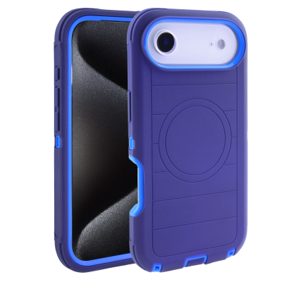  Durable Striped Texture Phone Case for iPhone Air, Dark Blue