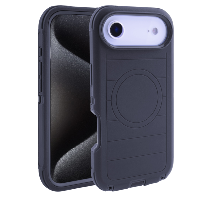  Durable Striped Texture Phone Case for iPhone Air, Black