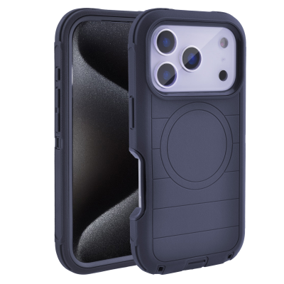  Durable Striped Texture Phone Case for iPhone 17 Pro Max, Black