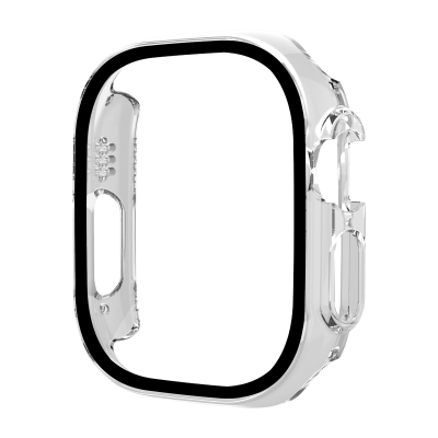  PC Case with Built-in Tempered Glass for iWatch Ultra 1/2/3 (49mm), Clear