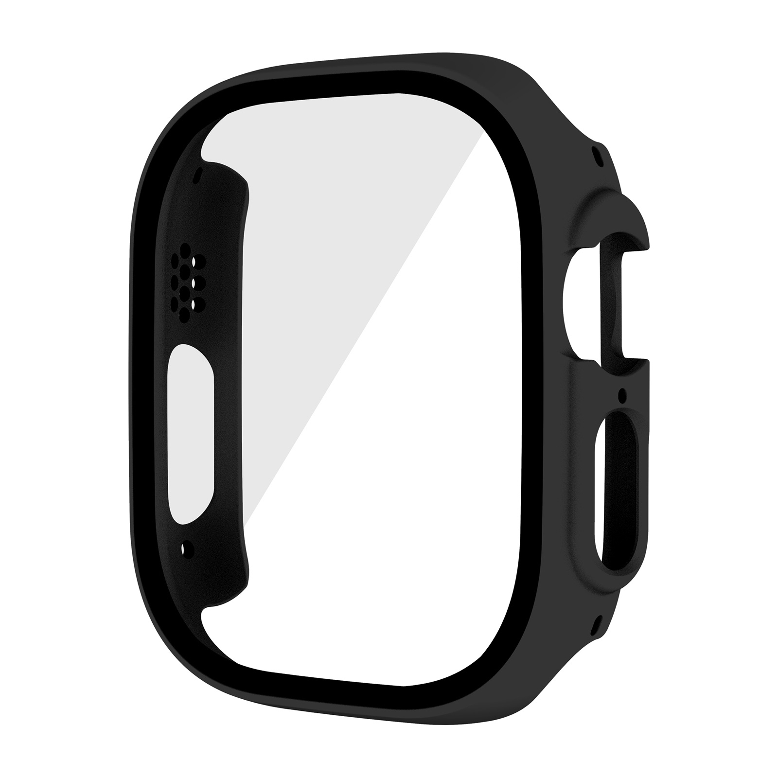 PC Case with Built-in Tempered Glass for iWatch Ultra 1/2/3 (49mm), Black