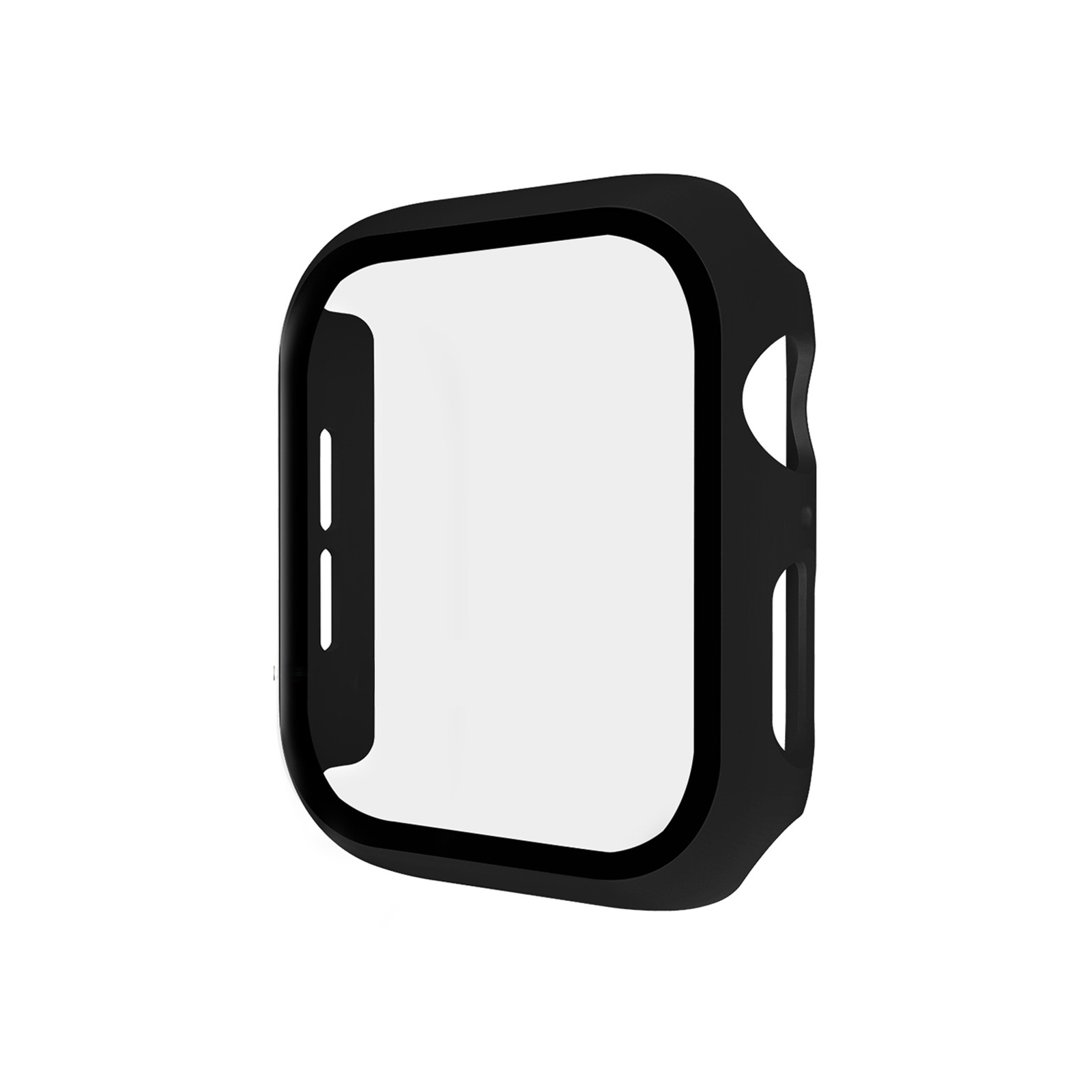 PC Case with Built-in Tempered Glass for iWatch Series 4/5/6/SE (40mm), Black
