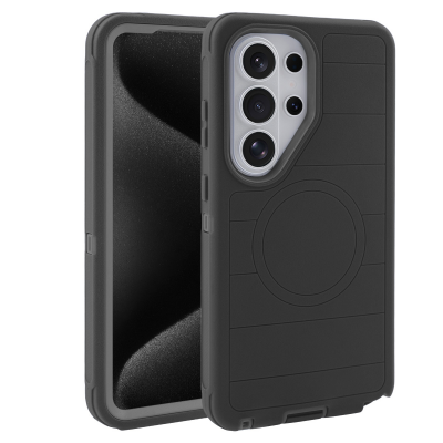 striped texture back panel on rugged phone case for enhanced grip