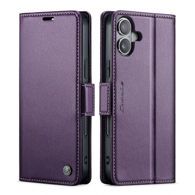iphone 17 purple flip case with butterfly buckle rfid blocking