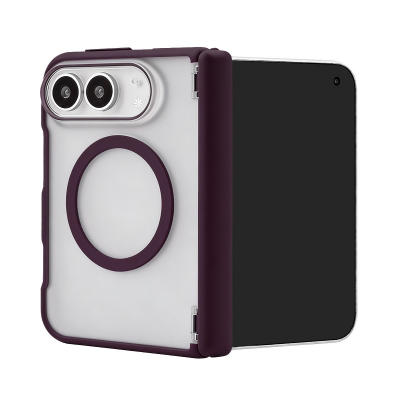  Matte 3500Gs Magnetic Case for iPhone Duo with Hinge Protection, Burgundy