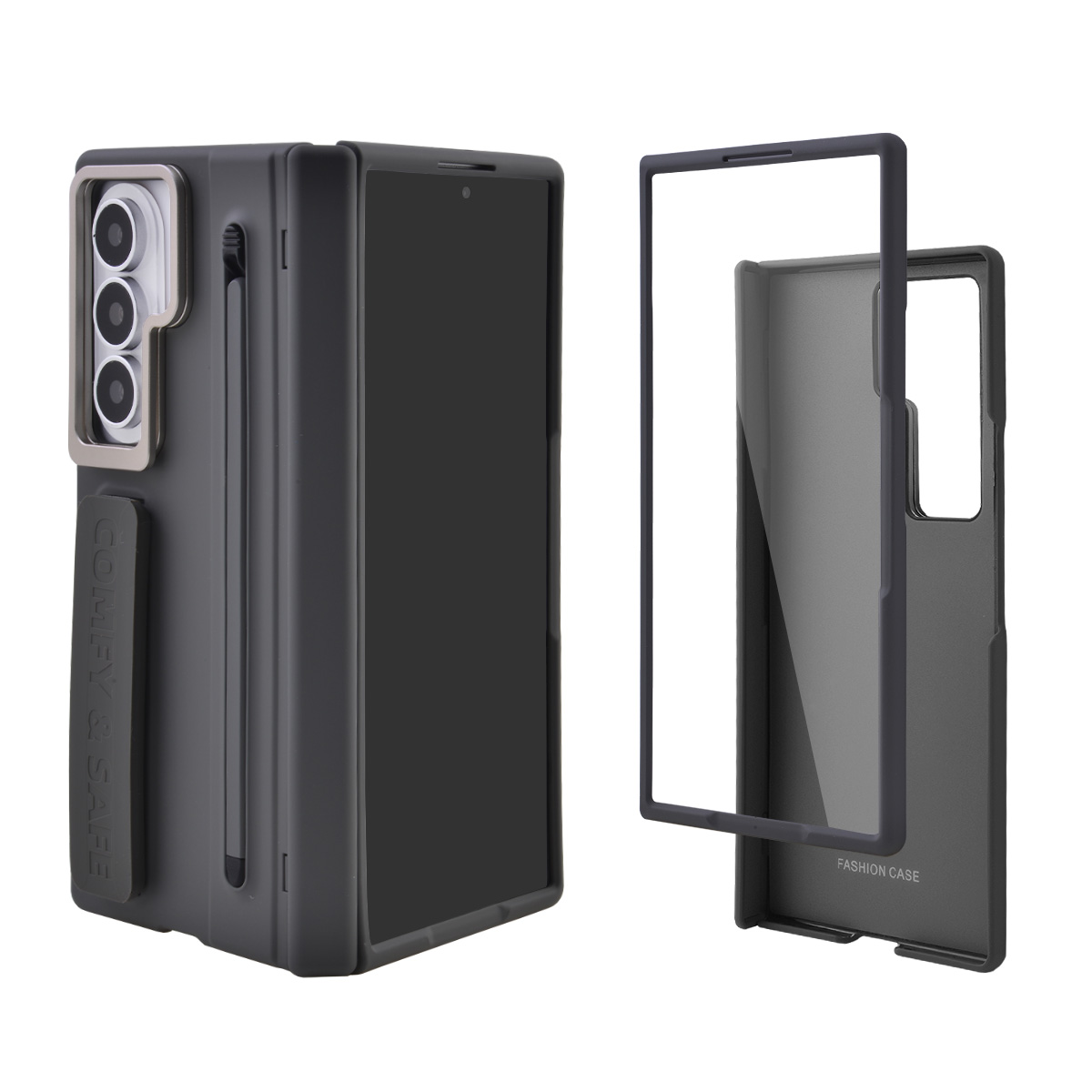 Full Protection Shockproof Case for Galaxy Z Fold8 Ultra Built-in Kickstand ,Lens mount and Stylus, Gray (Only Ground Shipping)