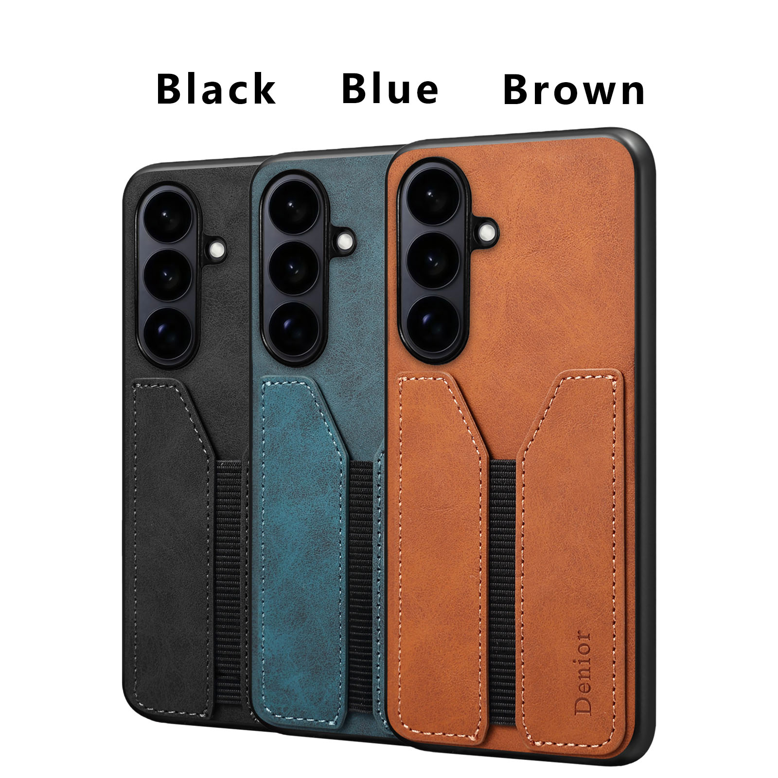 Retro Faux Leather Texture Case with Card Holder for S26,