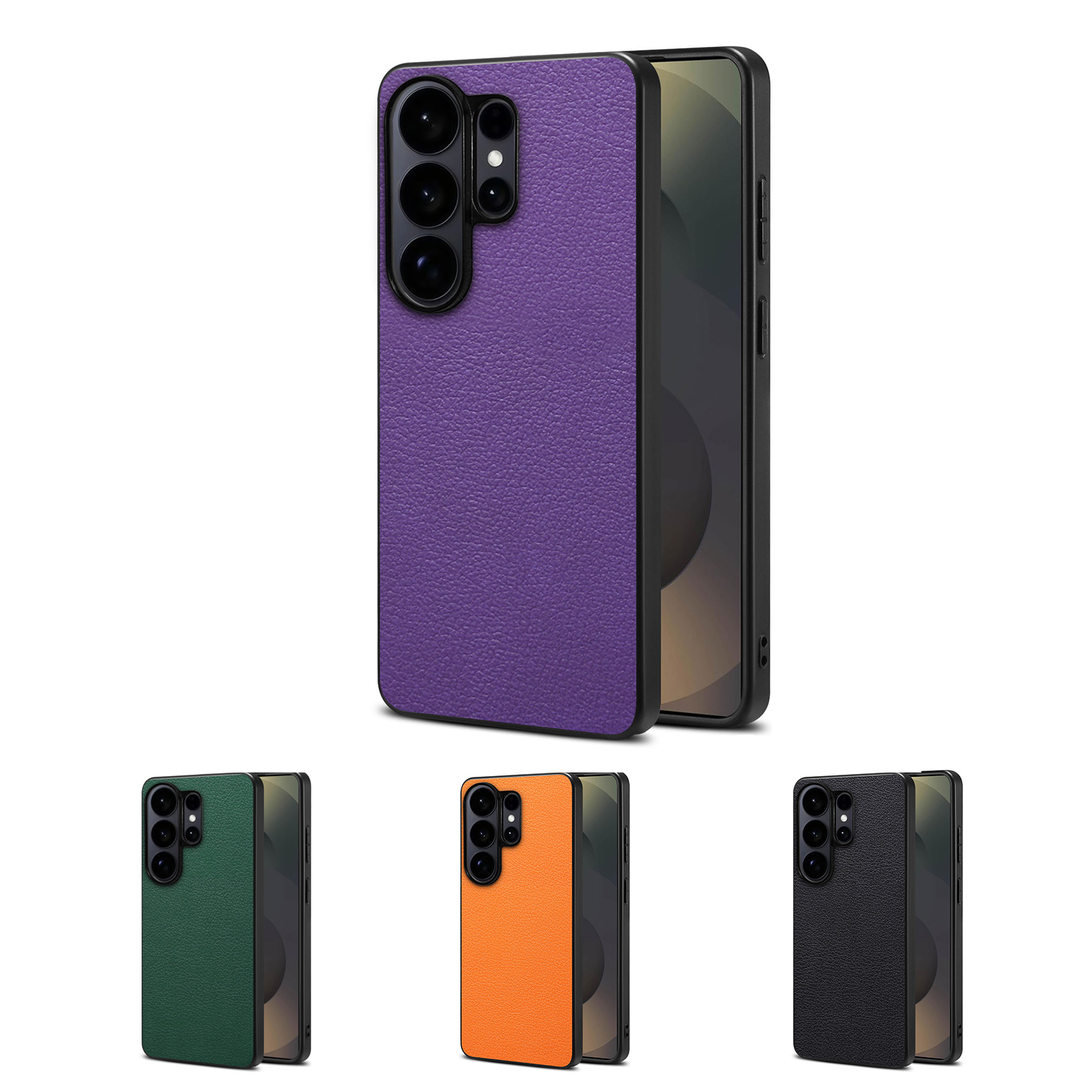 PU A08 Calf-Pattern Back Case for S26 Ultra