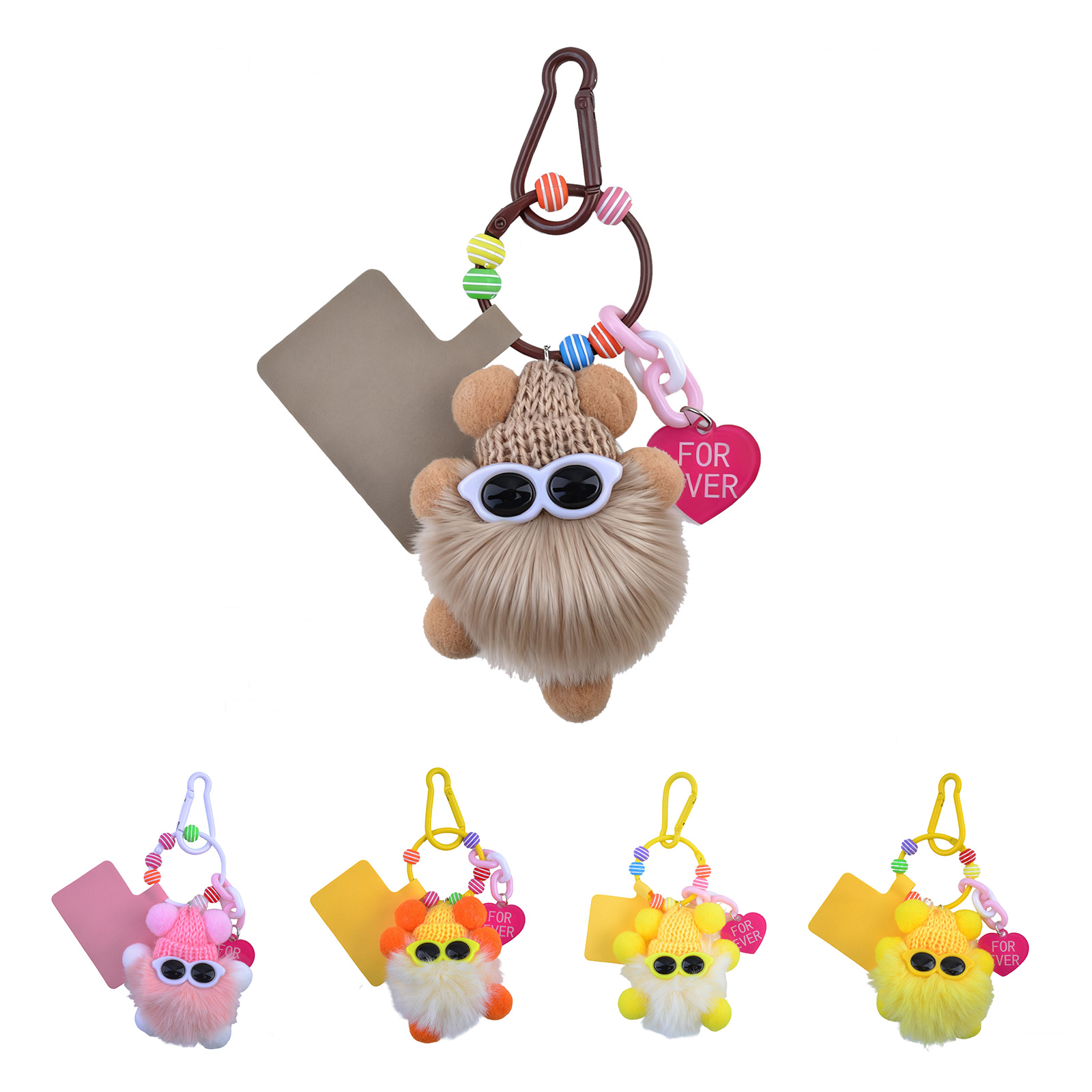 Cute Coal Ball Keychain - Fluffy Phone Charm
