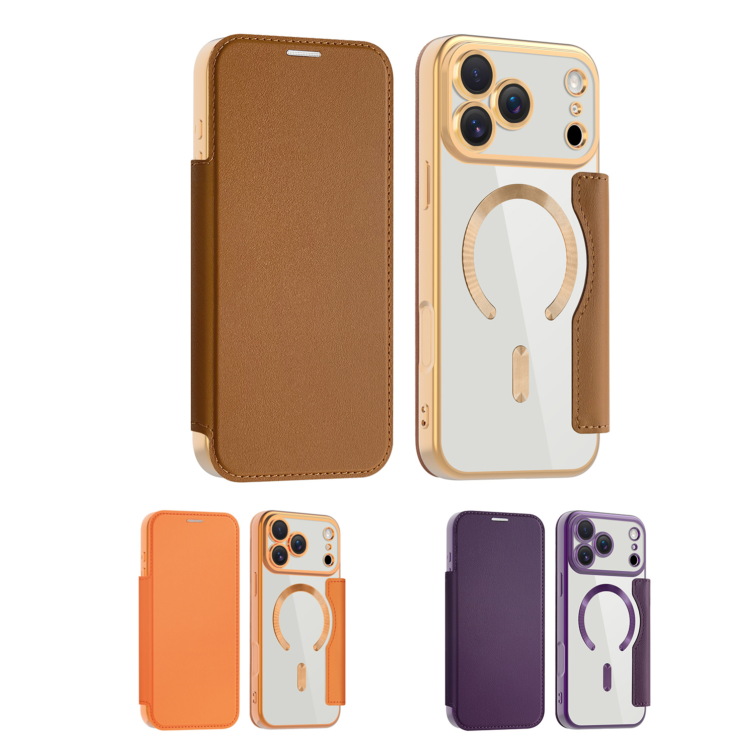 Premium Business PU Folio Case for iPhone 17 Pro