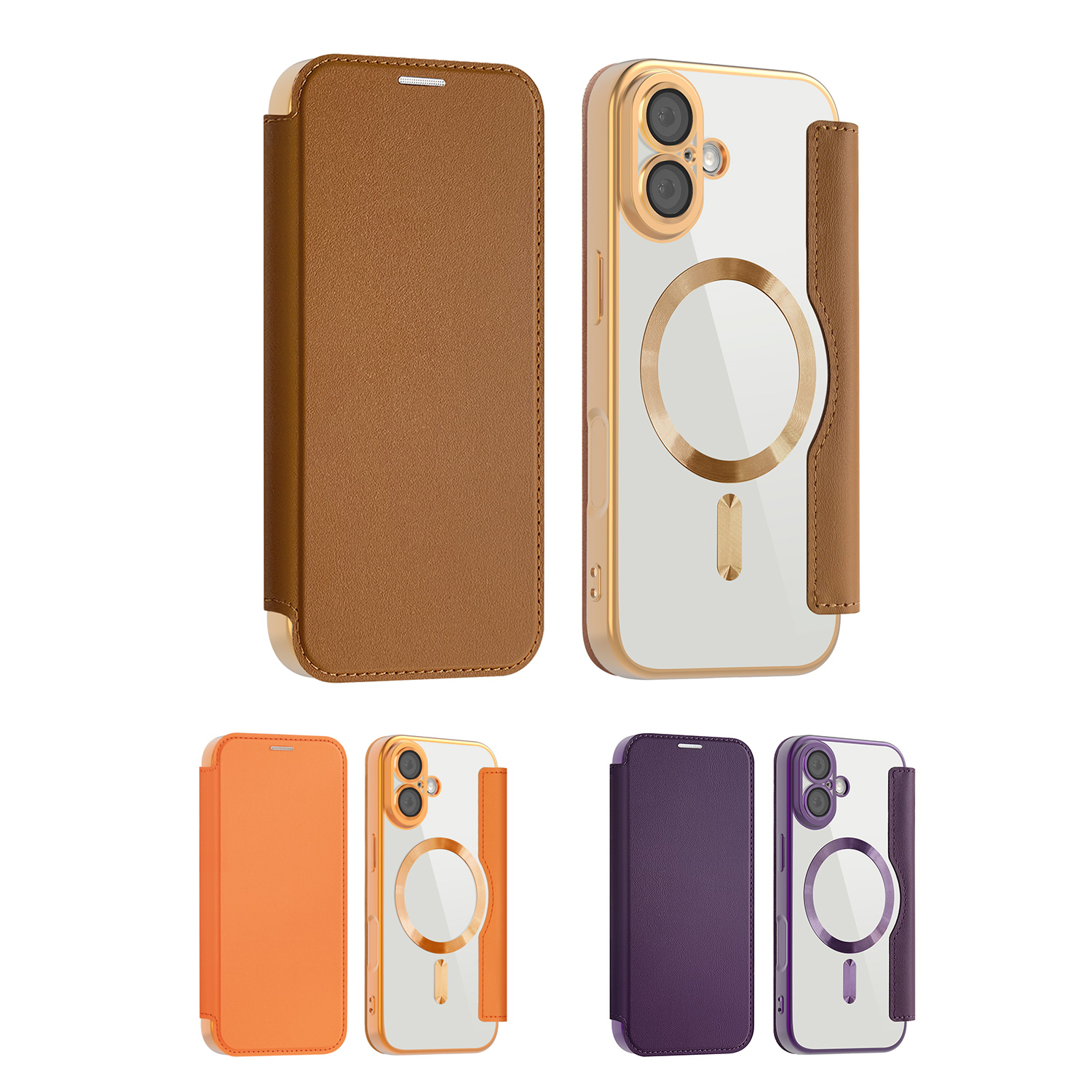 Premium Business PU Folio Case for iPhone 17