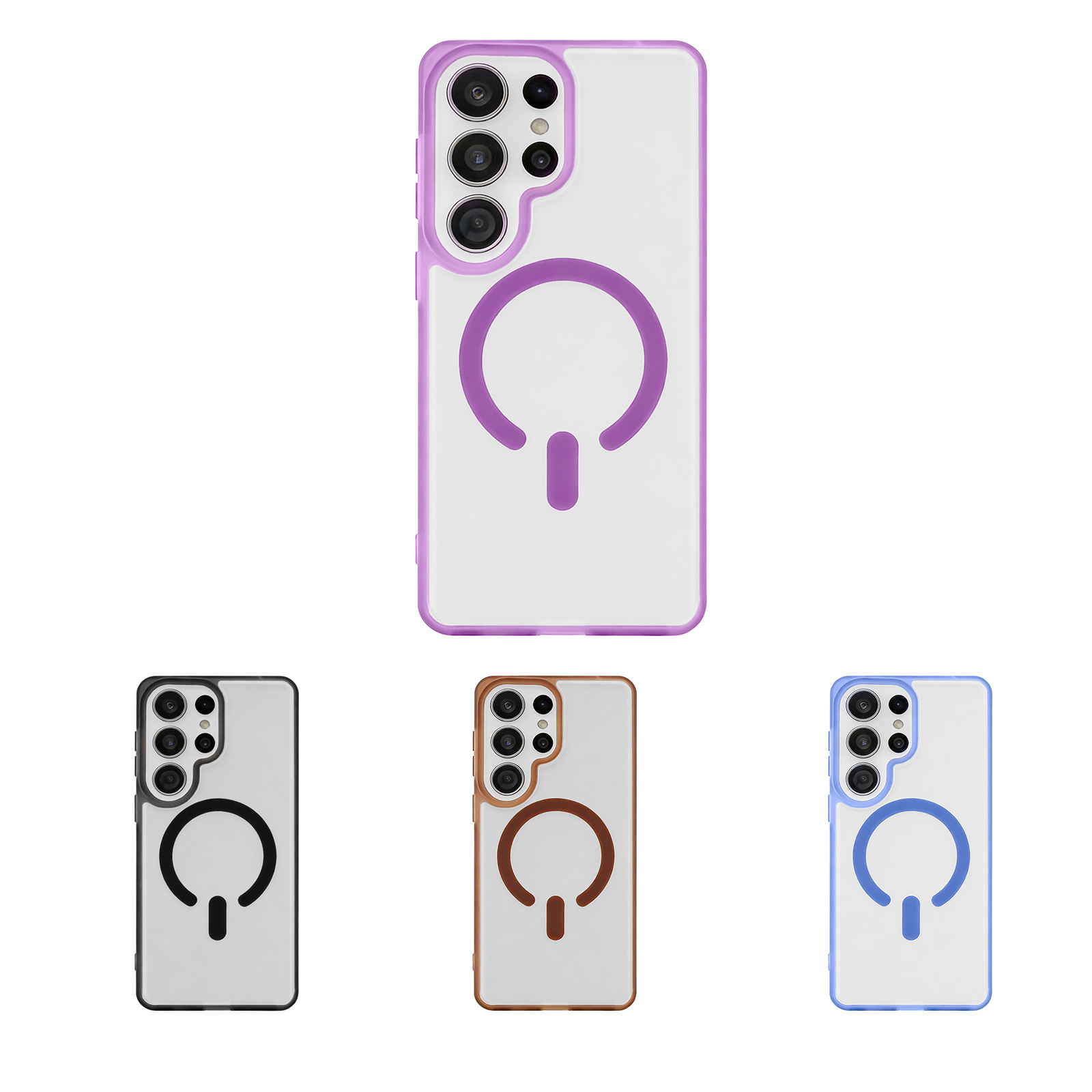 samsung s26 ultra case,matte anti-fingerprint magnetic case, purple / black / brown / blue