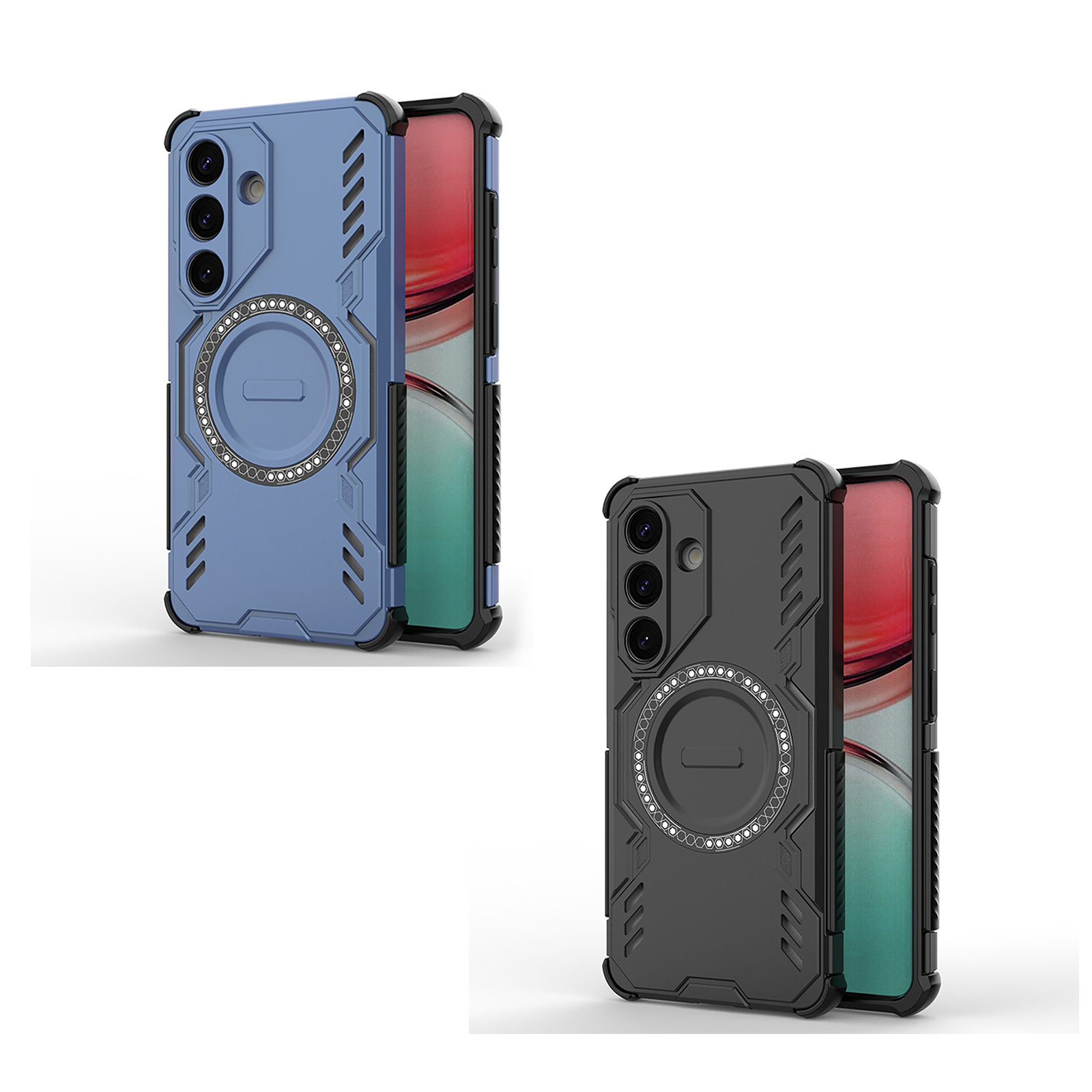 corner airbag shockproof magnetic s26 plus case with cooling ventilation black / blue