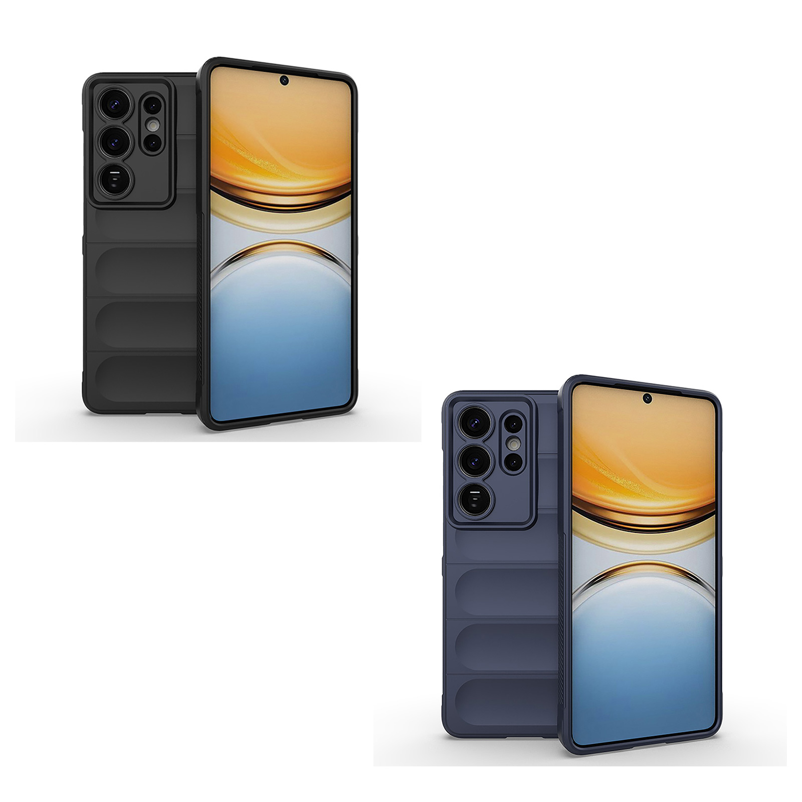 striped textured s26 ultra case - multi-color slim protective shockproof cover , black /blue