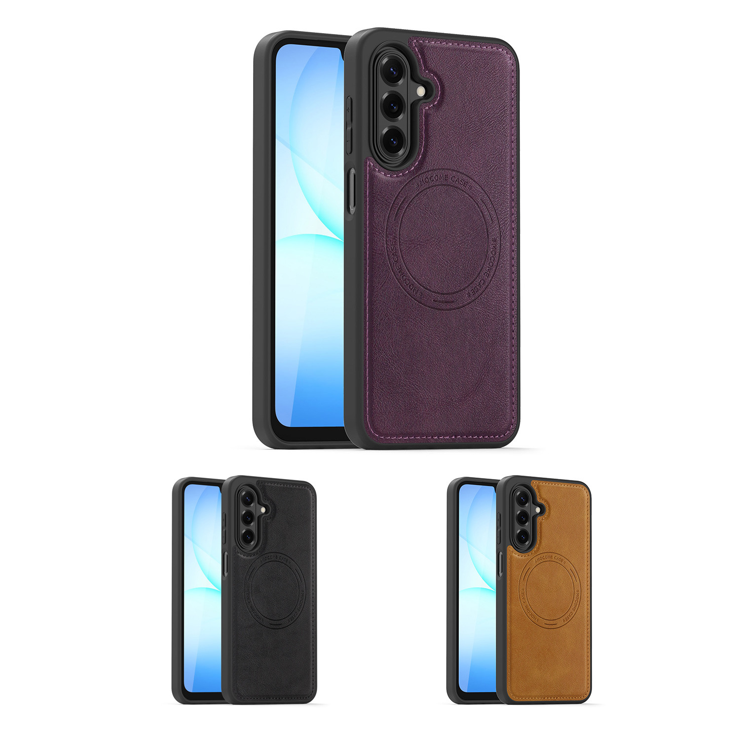 s26 pu shockproof magnetic case - purple / black /brown