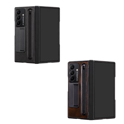full protection shockproof case for galaxy z fold8 ultra built‑in kickstand and pen, available in 2 colors: black, coffee
