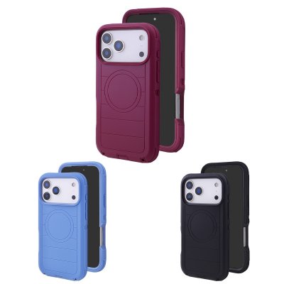 durable striped texture phone case for iphone 18 pro, available in 3 colors: burgundy, light blue, black